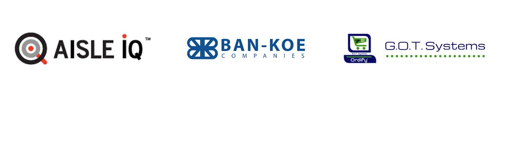 Our partner logos: Aisle IQ, Ban-Koe Companies, G.O.T. Systems